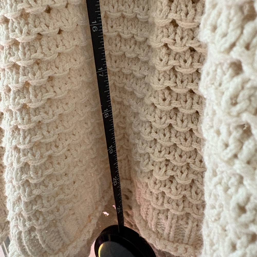 Madewell Cream Textured Sweater Size Medium crochet - Picture 7 of 15